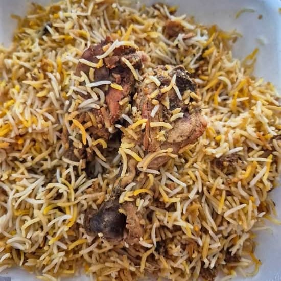 Hyderabadi Chicken Dum Biryani.
