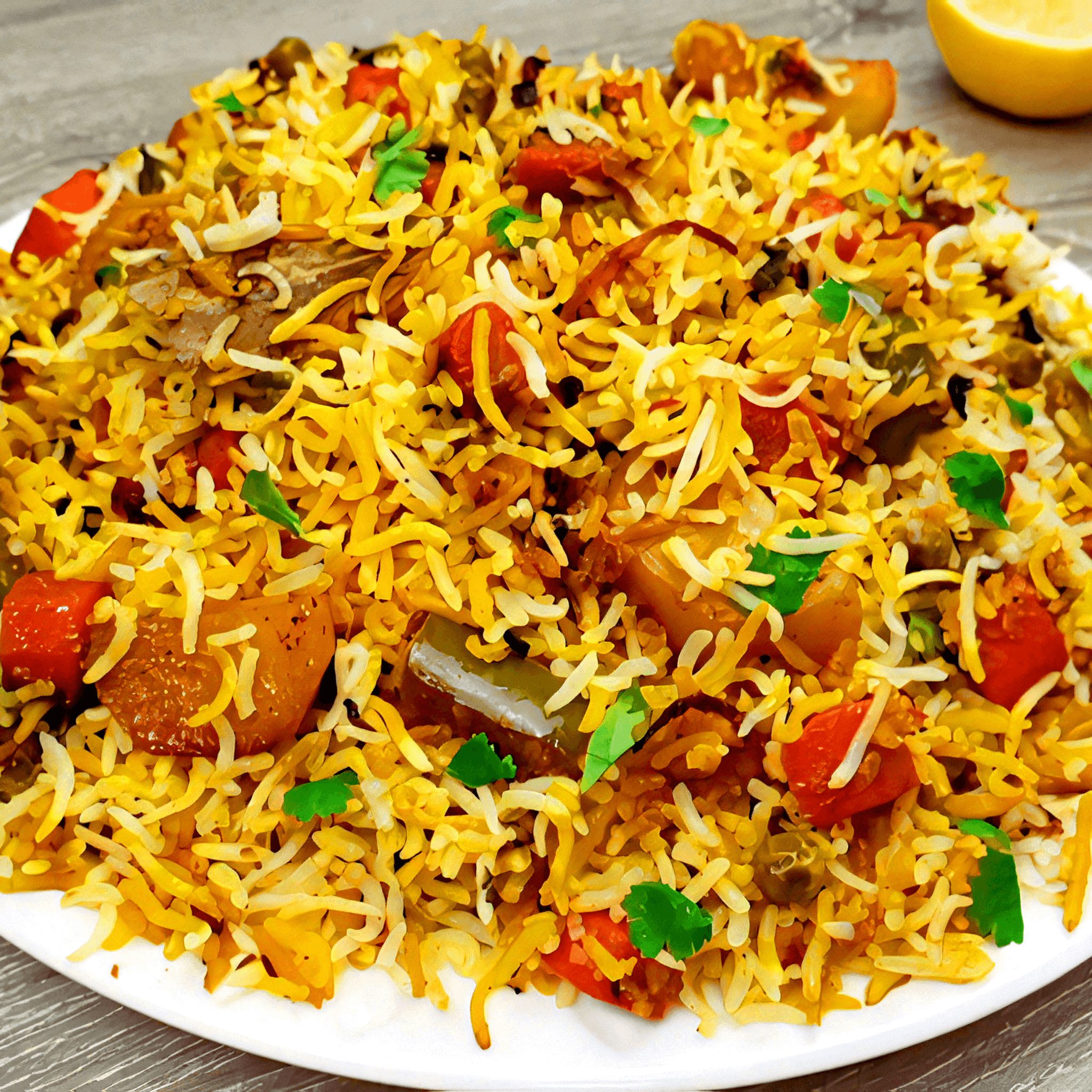 Vegetable Dum Biryani.